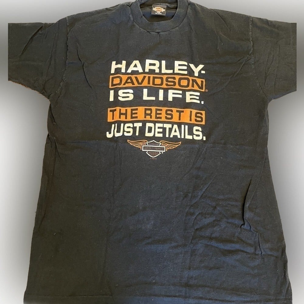 Vintage Harley Davidson Motorcycle XXL Men's Single Stitch T-Shirt HD IS LIFE